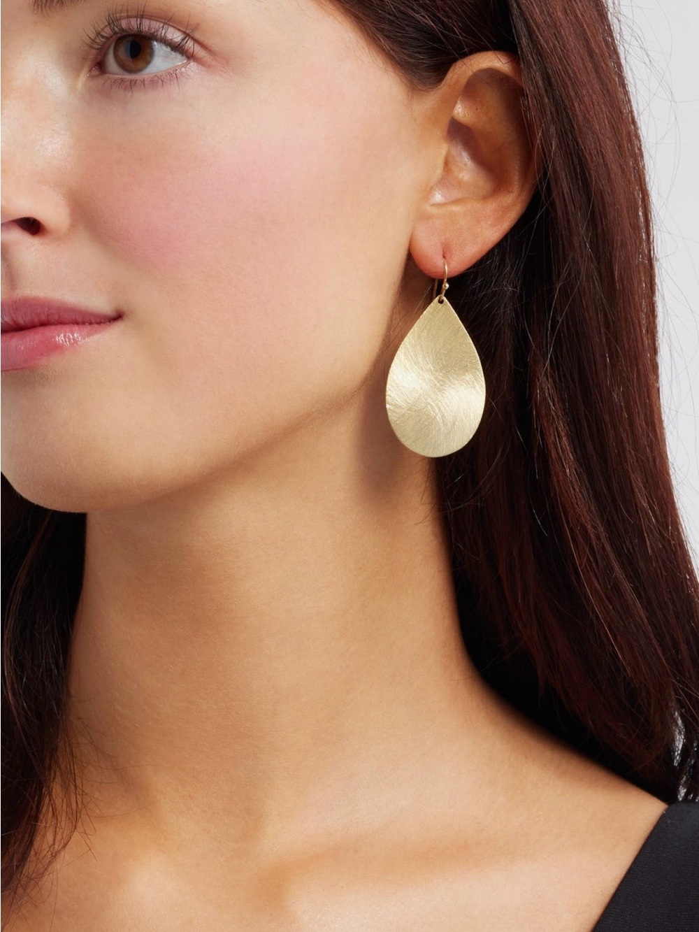 Nordstrom Gold Brushed Teardrop Dangle Earrings - Picture 2 of 5